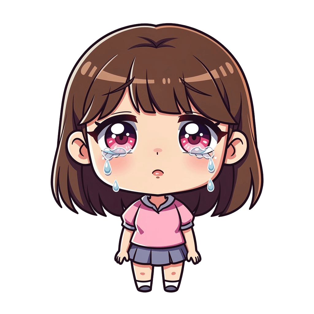 Girl — sad Girl Twitch emote — sad, Chibi style