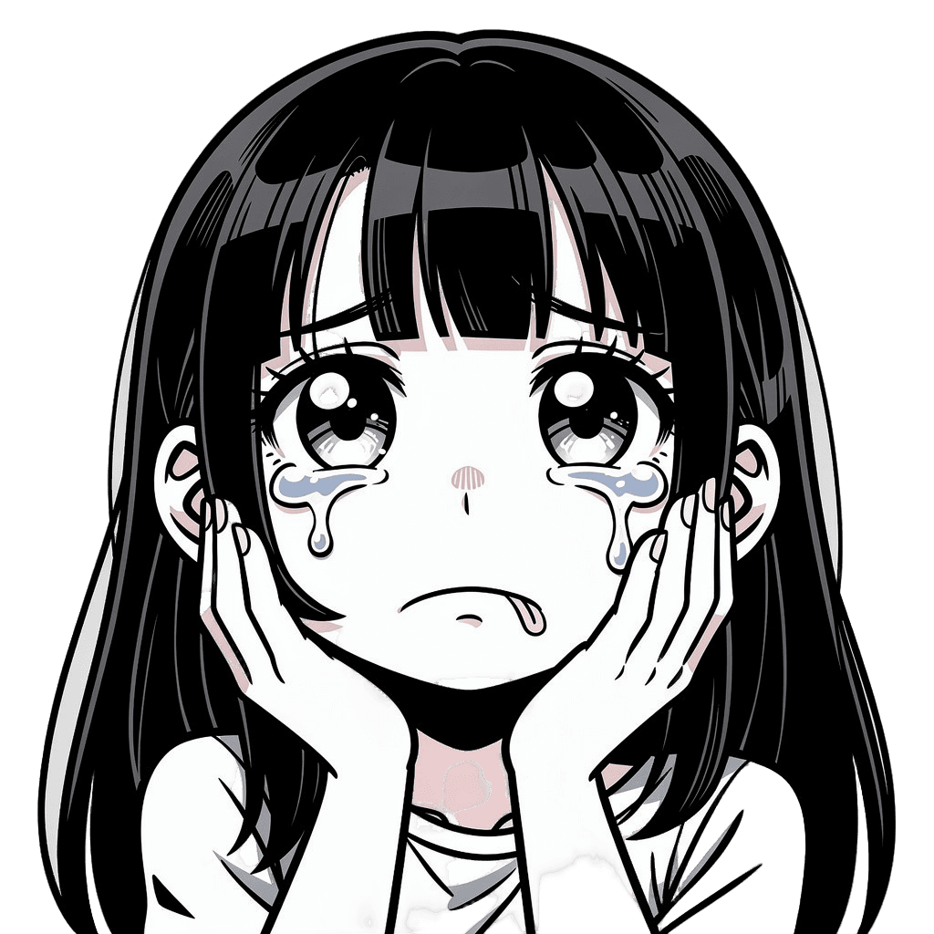 Girl — sad Girl Twitch emote — sad, Comic style