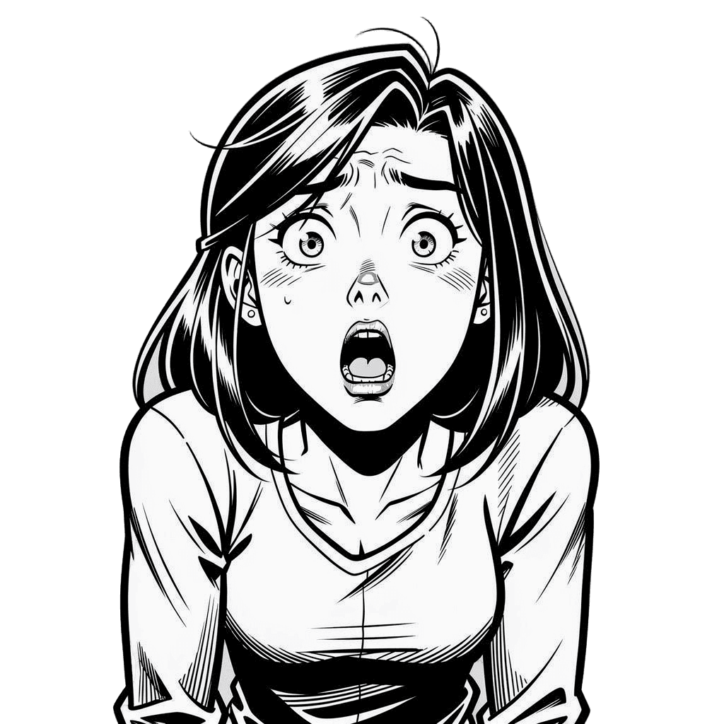Girl — surprised Girl Twitch emote — surprised, Comic style