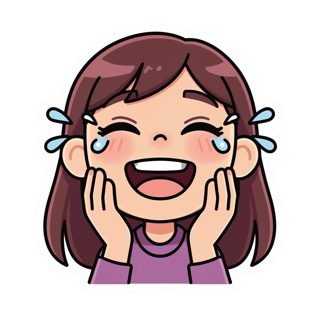 Girl — laughing Girl Twitch emote — laughing, Sticker style
