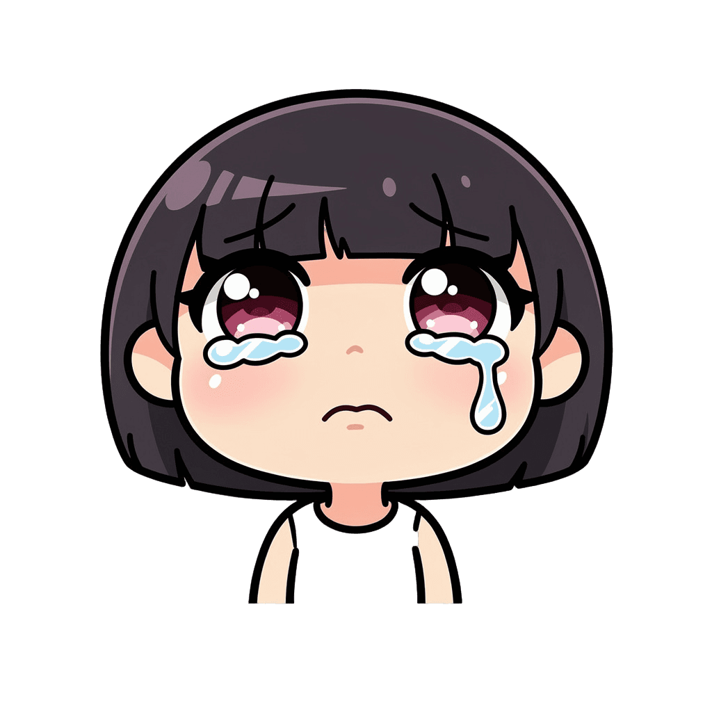 Girl — sad Girl Twitch emote — sad, Sticker style