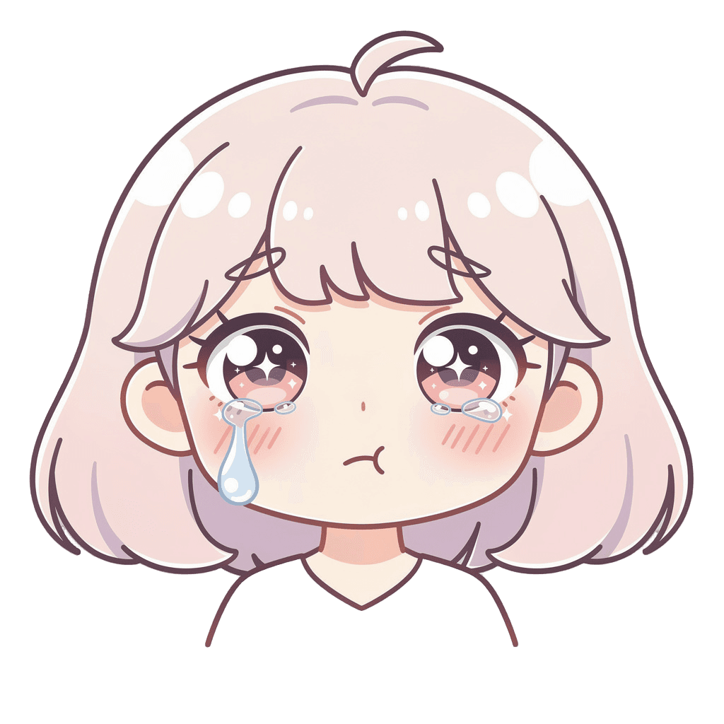 Girl — sad Girl Twitch emote — sad, Kawaii style