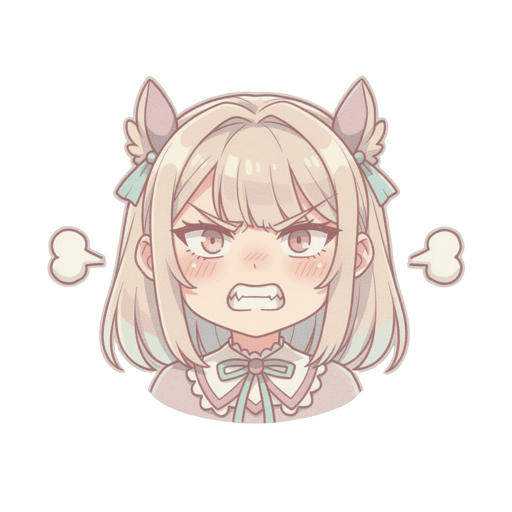 Girl — angry Girl Twitch emote — angry, Pastel style