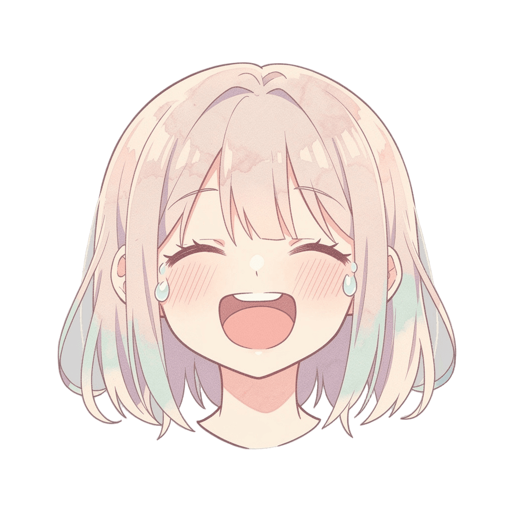 Girl — laughing Girl Twitch emote — laughing, Pastel style