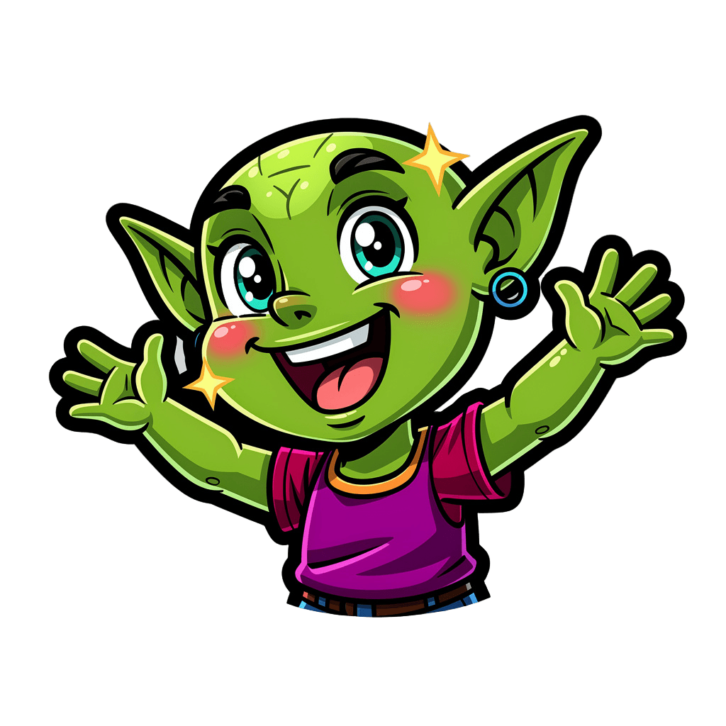 Goblin — happy Goblin Twitch emote — happy, Cartoon style