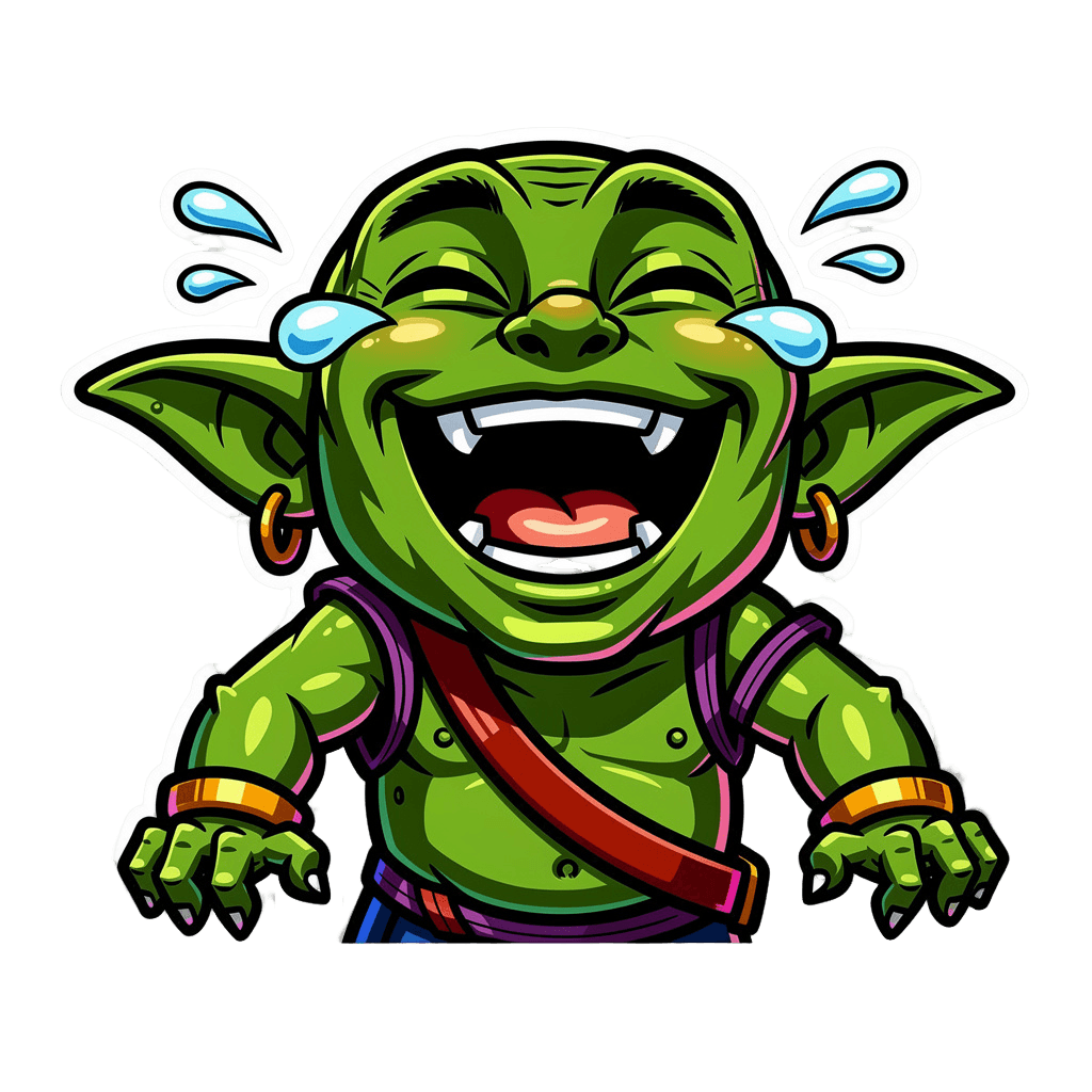 Goblin — laughing Goblin Twitch emote — laughing, Cartoon style