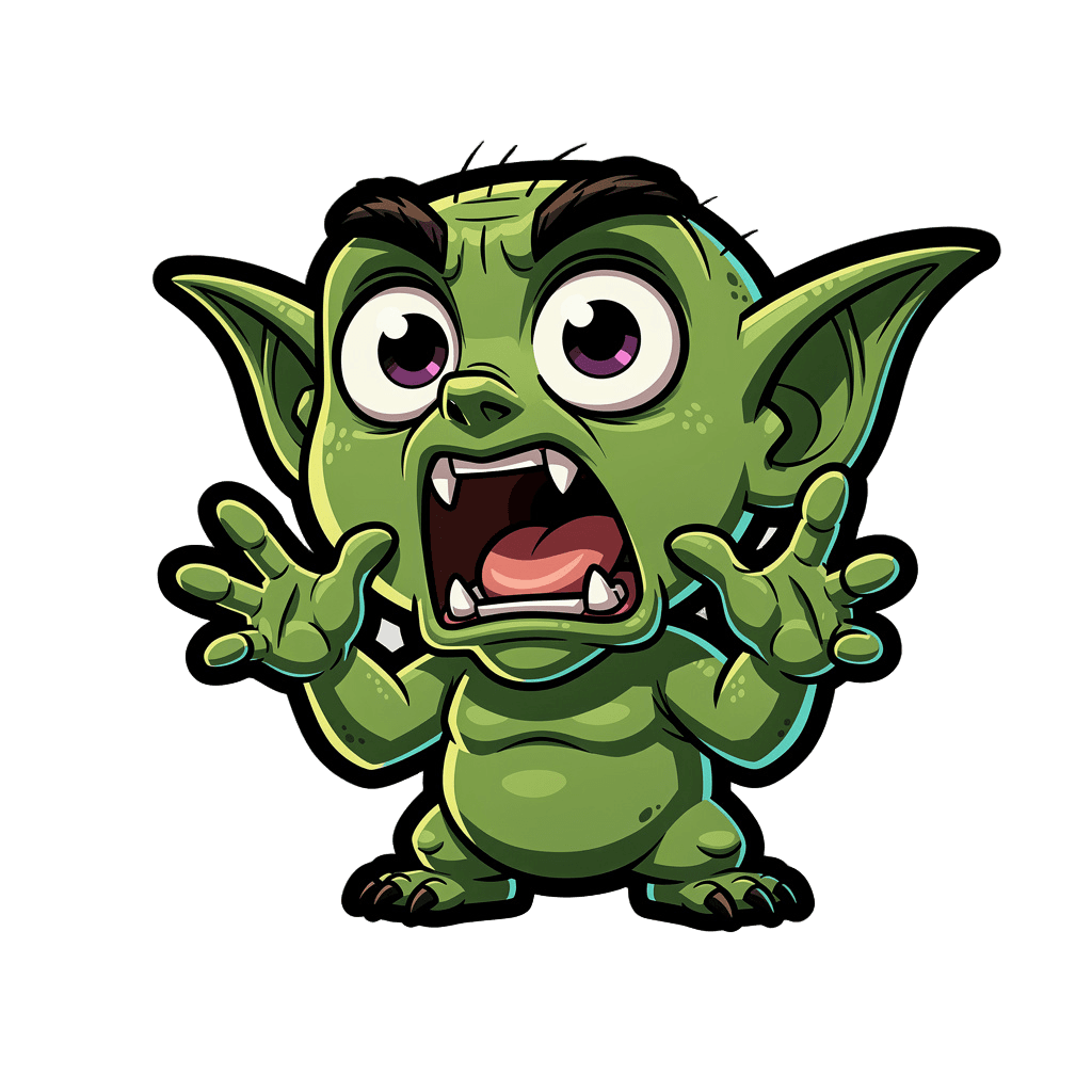 Goblin — surprised Goblin Twitch emote — surprised, Cartoon style