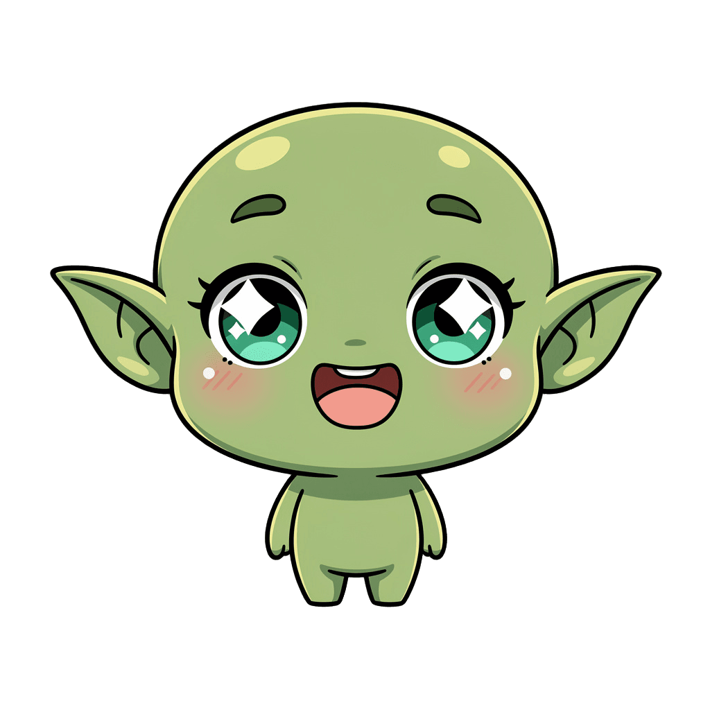 Goblin — happy Goblin Twitch emote — happy, Chibi style