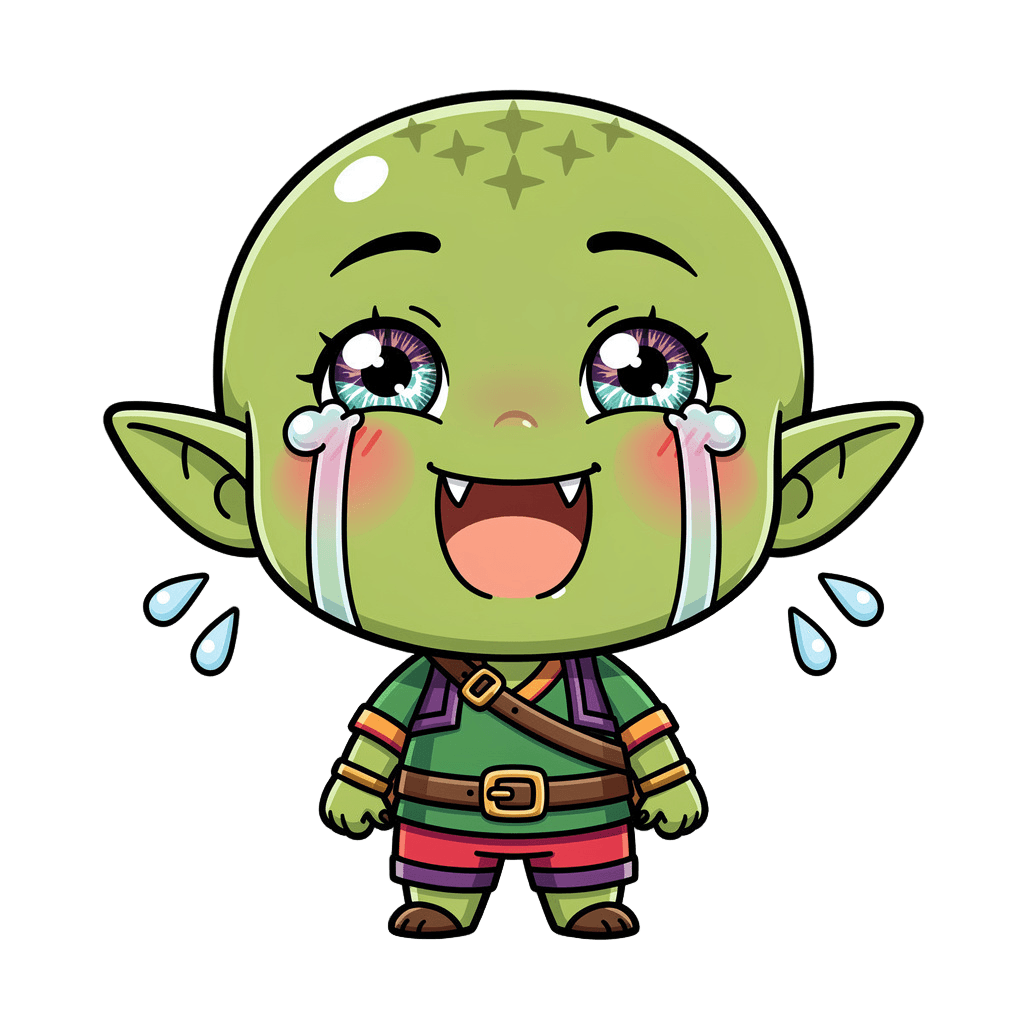 Goblin — laughing Goblin Twitch emote — laughing, Chibi style