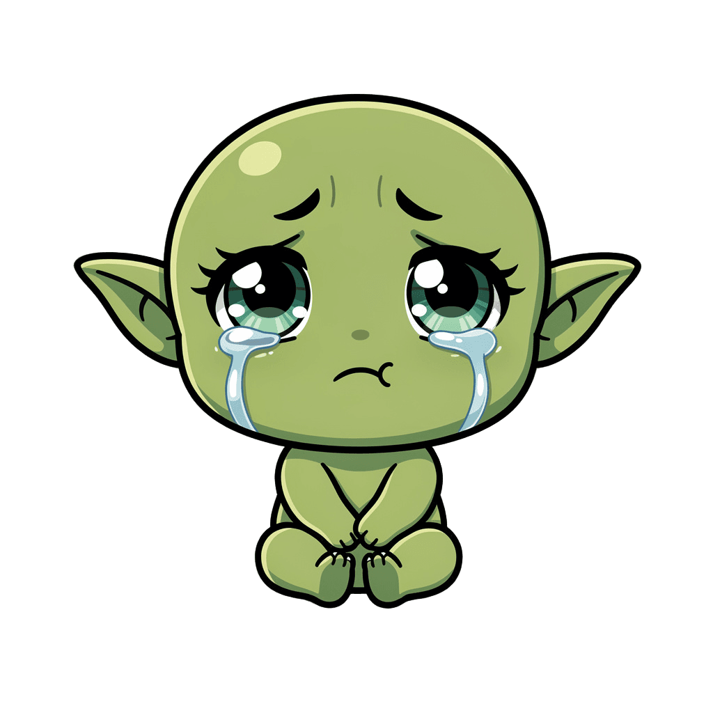 Goblin — sad Goblin Twitch emote — sad, Chibi style