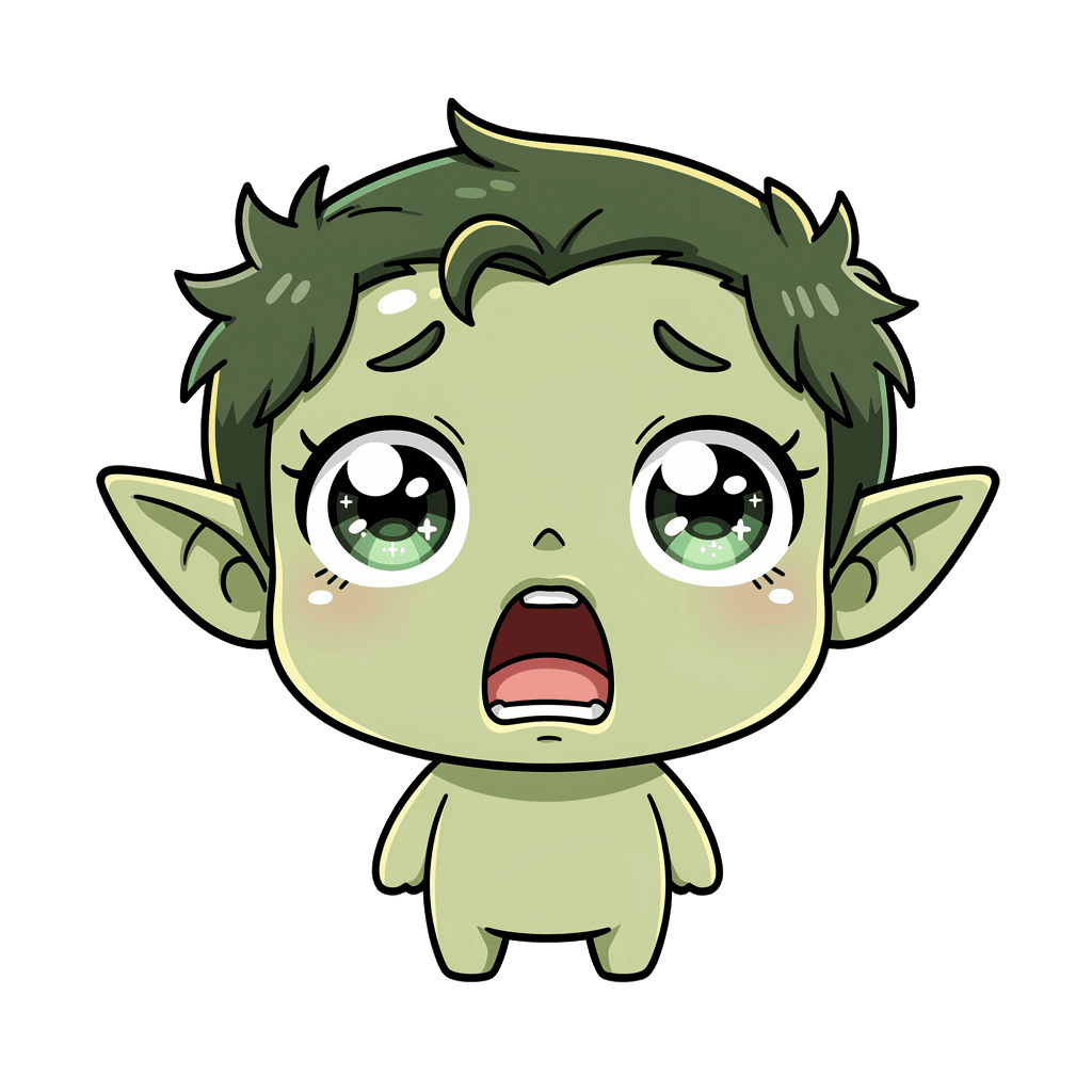 Goblin — surprised Goblin Twitch emote — surprised, Chibi style