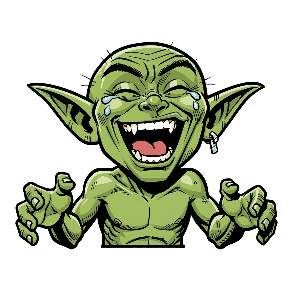 Goblin — laughing Goblin Twitch emote — laughing, Comic style