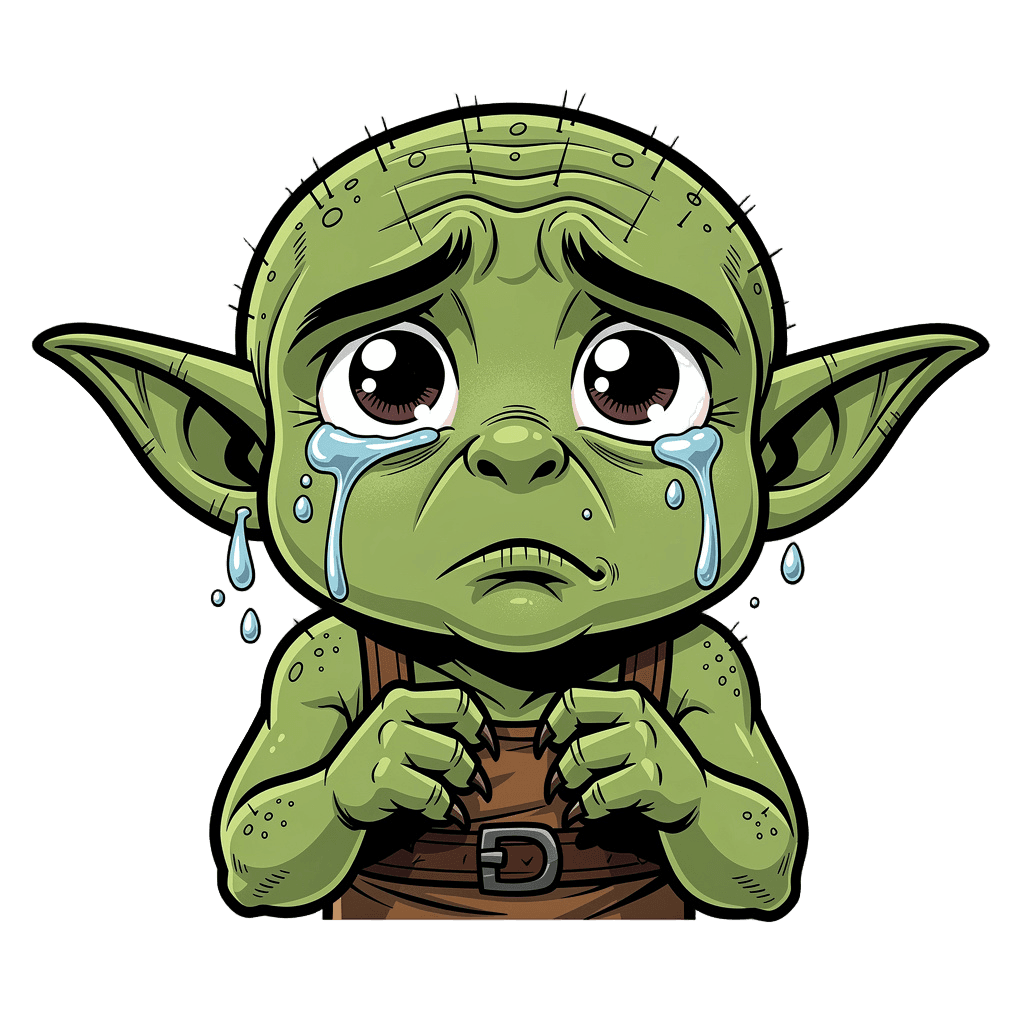 Goblin — sad Goblin Twitch emote — sad, Comic style