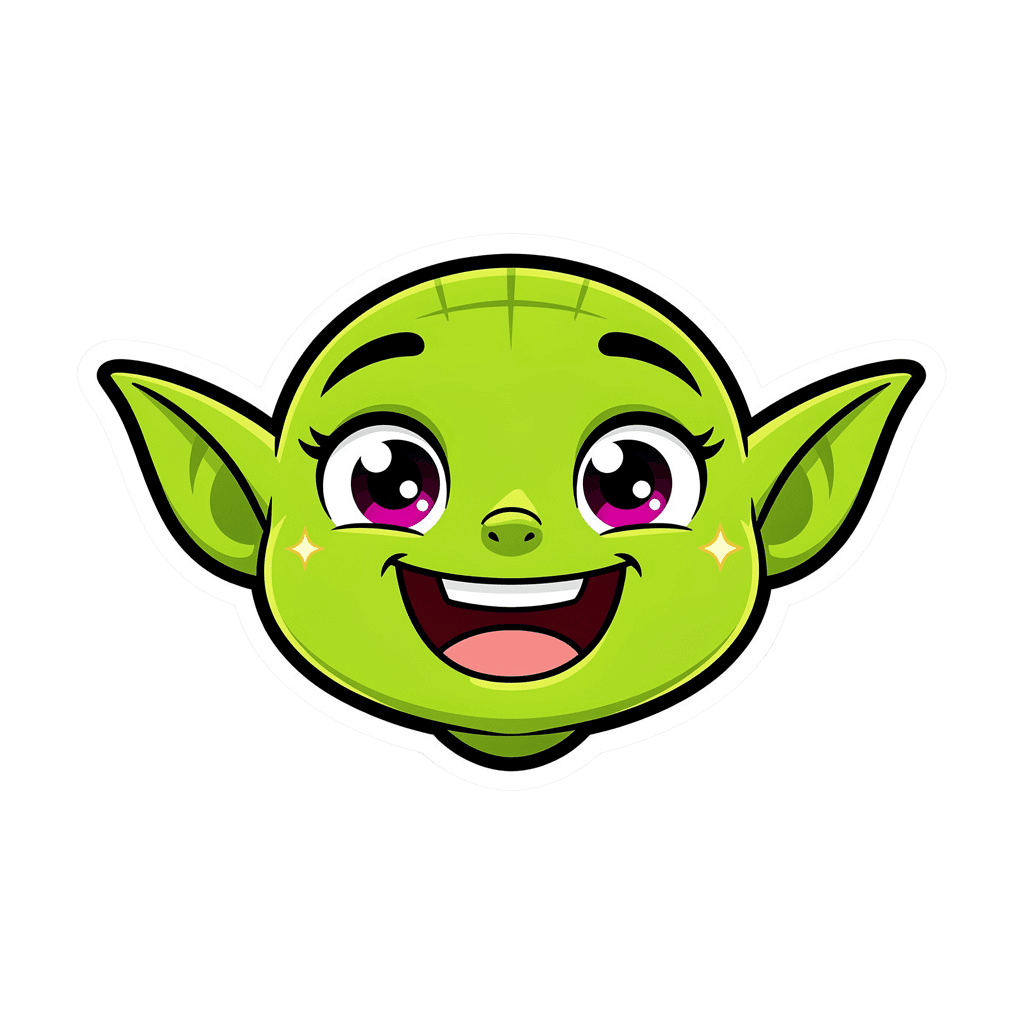 Goblin — happy Goblin Twitch emote — happy, Sticker style