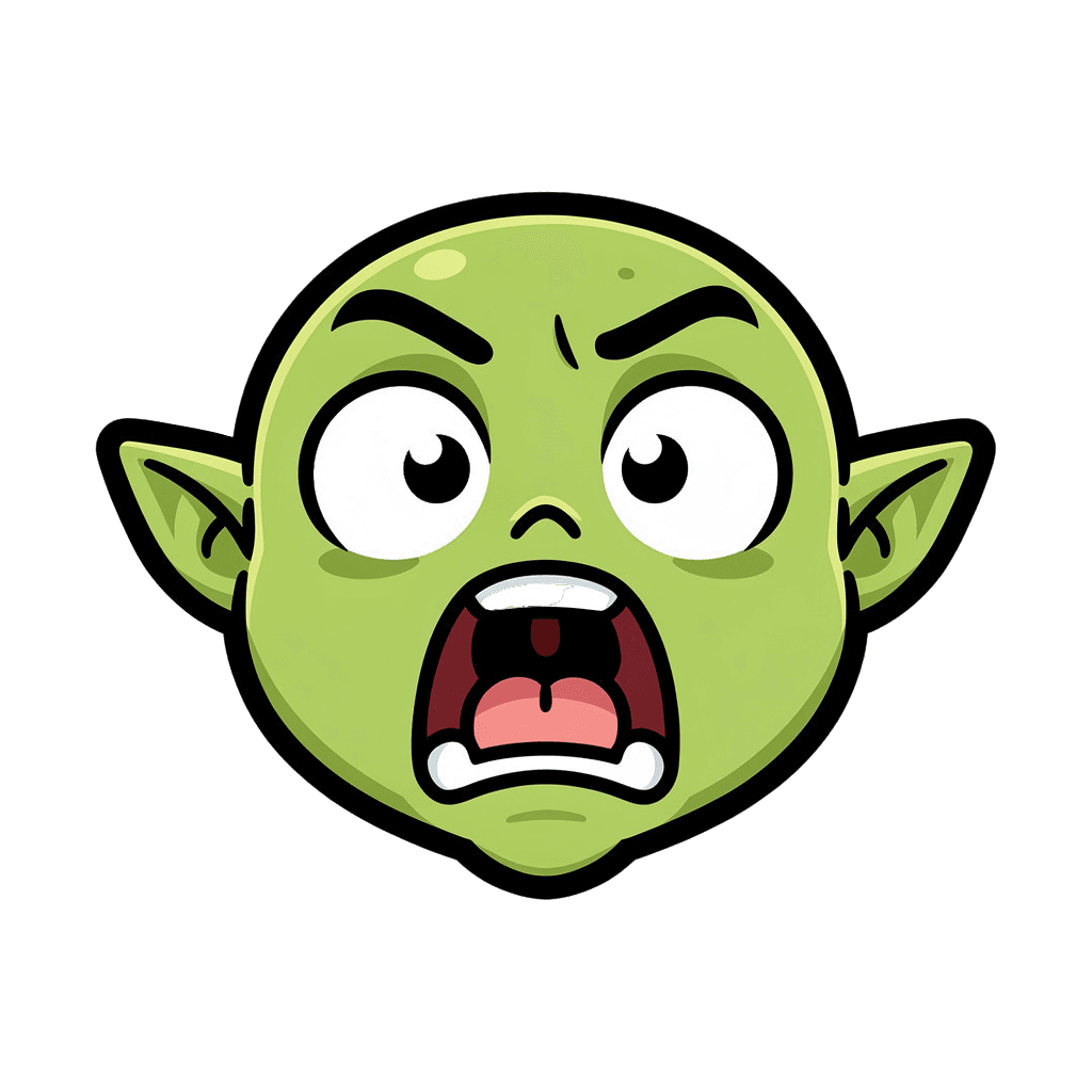 Goblin — surprised Goblin Twitch emote — surprised, Sticker style
