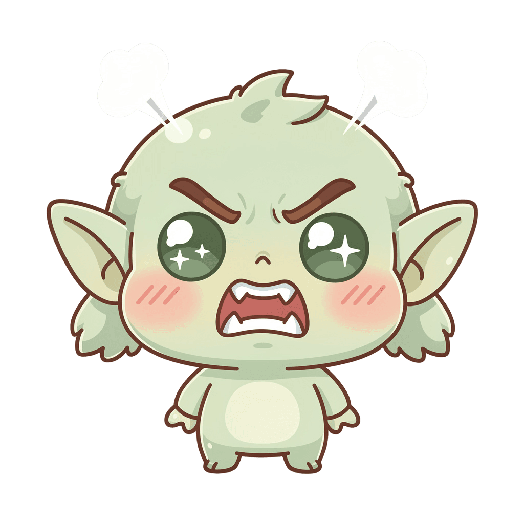 Goblin — angry Goblin Twitch emote — angry, Kawaii style
