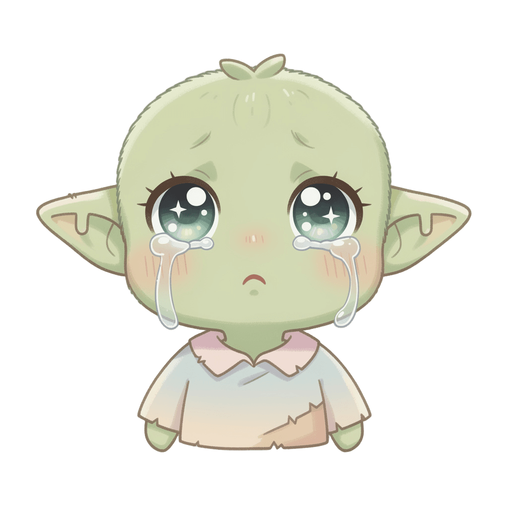 Goblin — sad Goblin Twitch emote — sad, Kawaii style