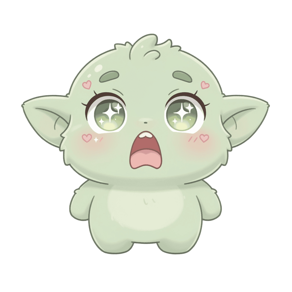 Goblin — surprised Goblin Twitch emote — surprised, Kawaii style
