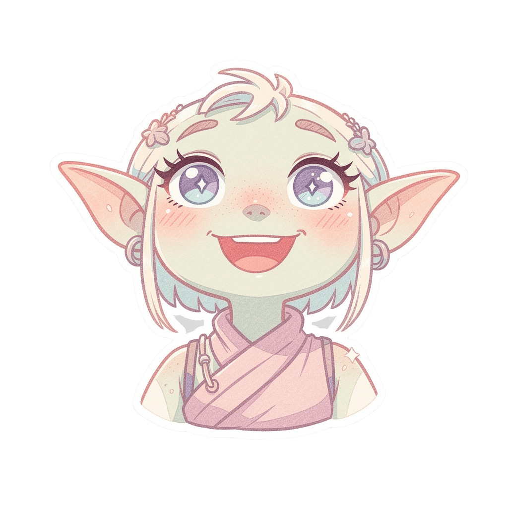 Goblin — happy Goblin Twitch emote — happy, Pastel style