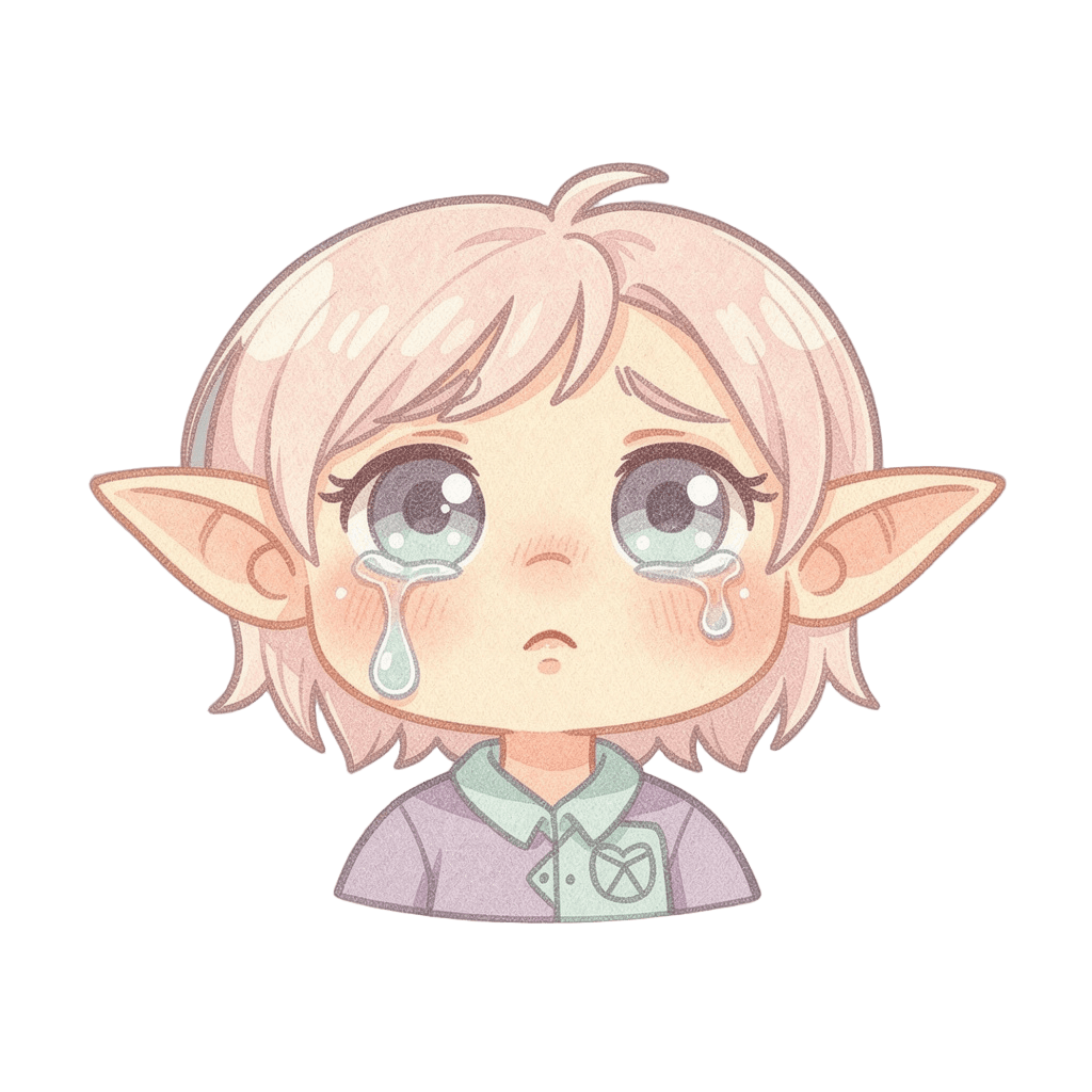 Goblin — sad Goblin Twitch emote — sad, Pastel style