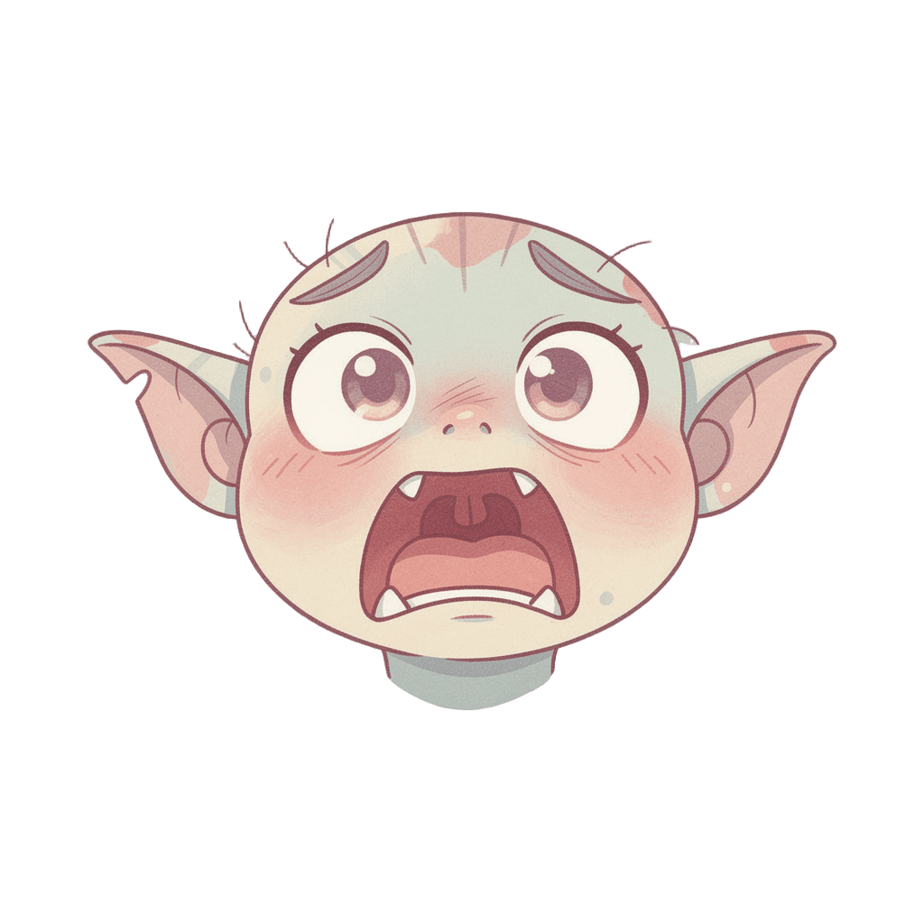 Goblin — surprised Goblin Twitch emote — surprised, Pastel style