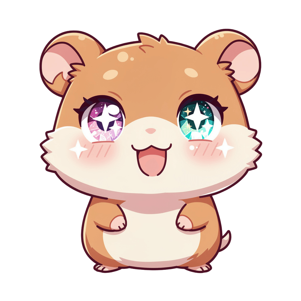 Hamster — happy Hamster Twitch emote — happy, Anime style