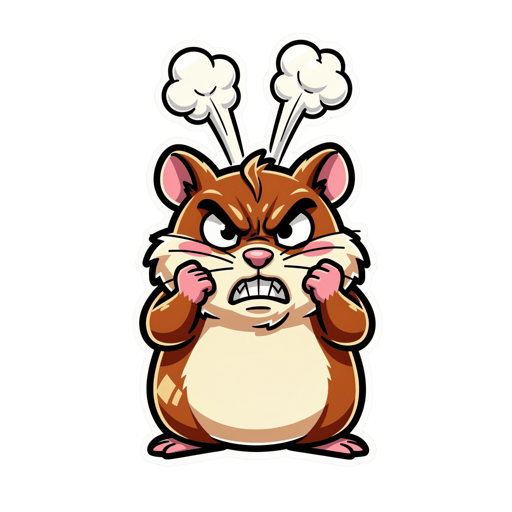 Hamster — angry Hamster Twitch emote — angry, Cartoon style