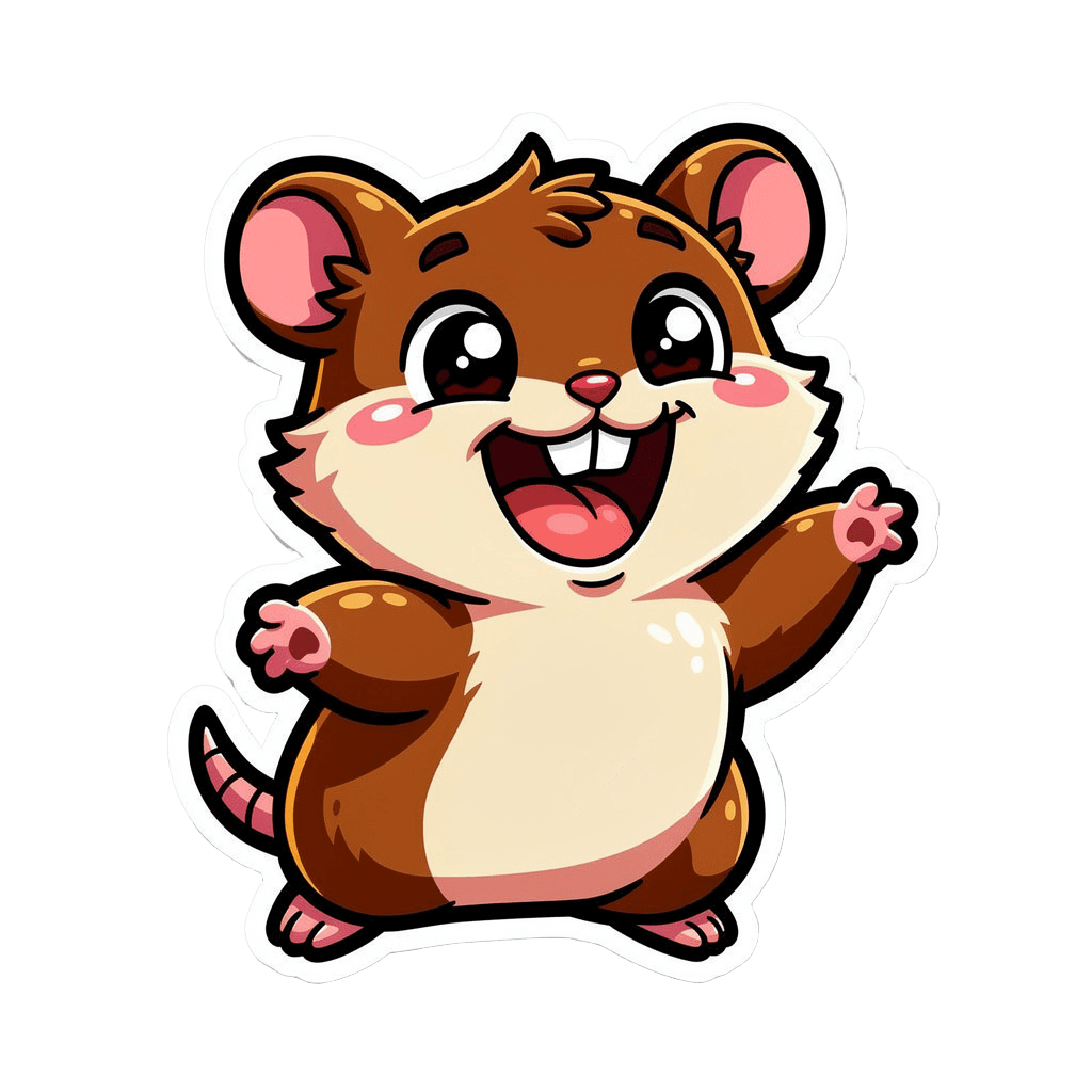 Hamster — happy Hamster Twitch emote — happy, Cartoon style