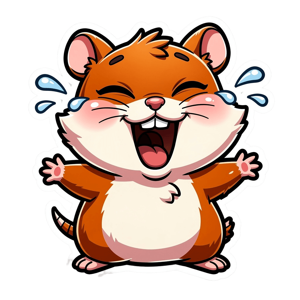 Hamster — laughing Hamster Twitch emote — laughing, Cartoon style