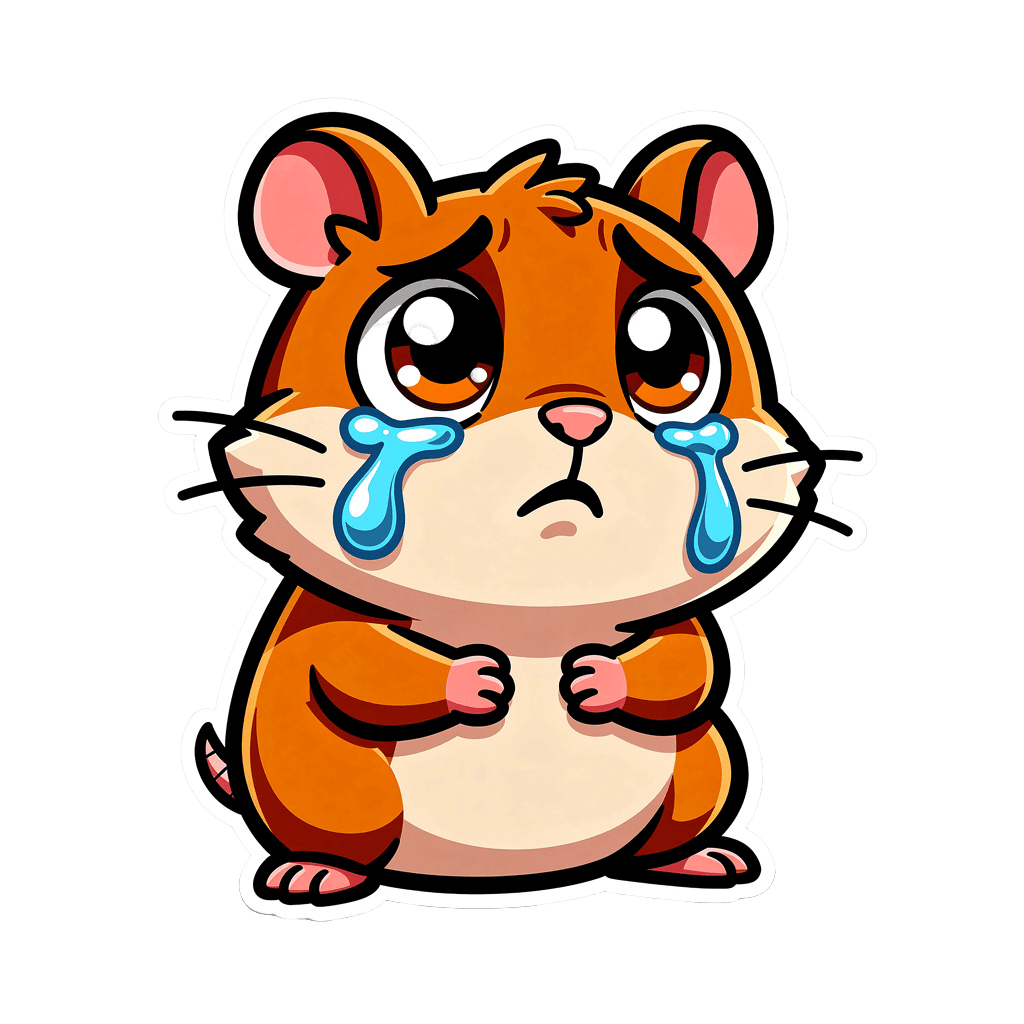 Hamster — sad Hamster Twitch emote — sad, Cartoon style