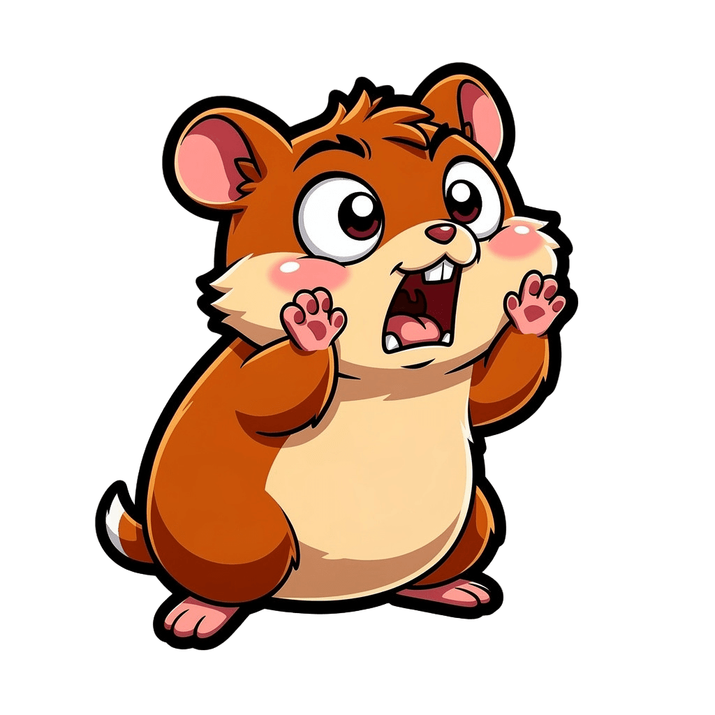 Hamster — surprised Hamster Twitch emote — surprised, Cartoon style
