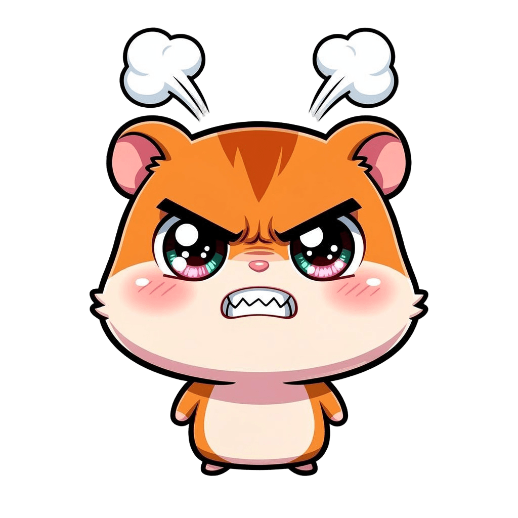 Hamster — angry Hamster Twitch emote — angry, Chibi style