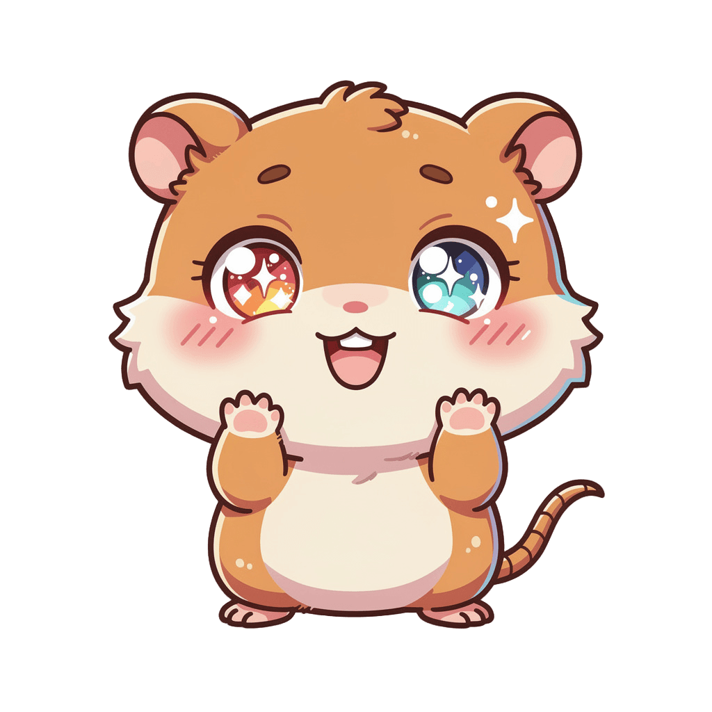 Hamster — happy Hamster Twitch emote — happy, Chibi style