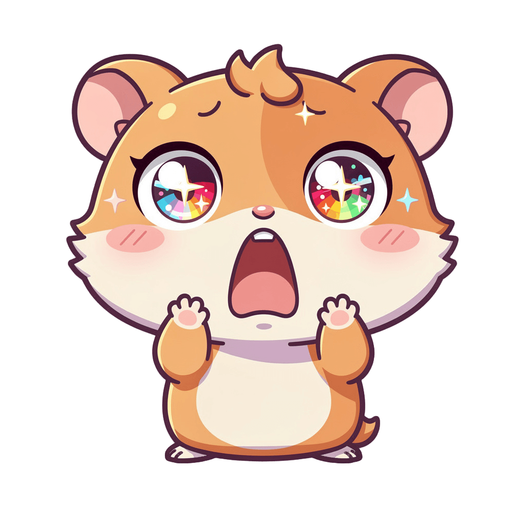 Hamster — surprised Hamster Twitch emote — surprised, Chibi style