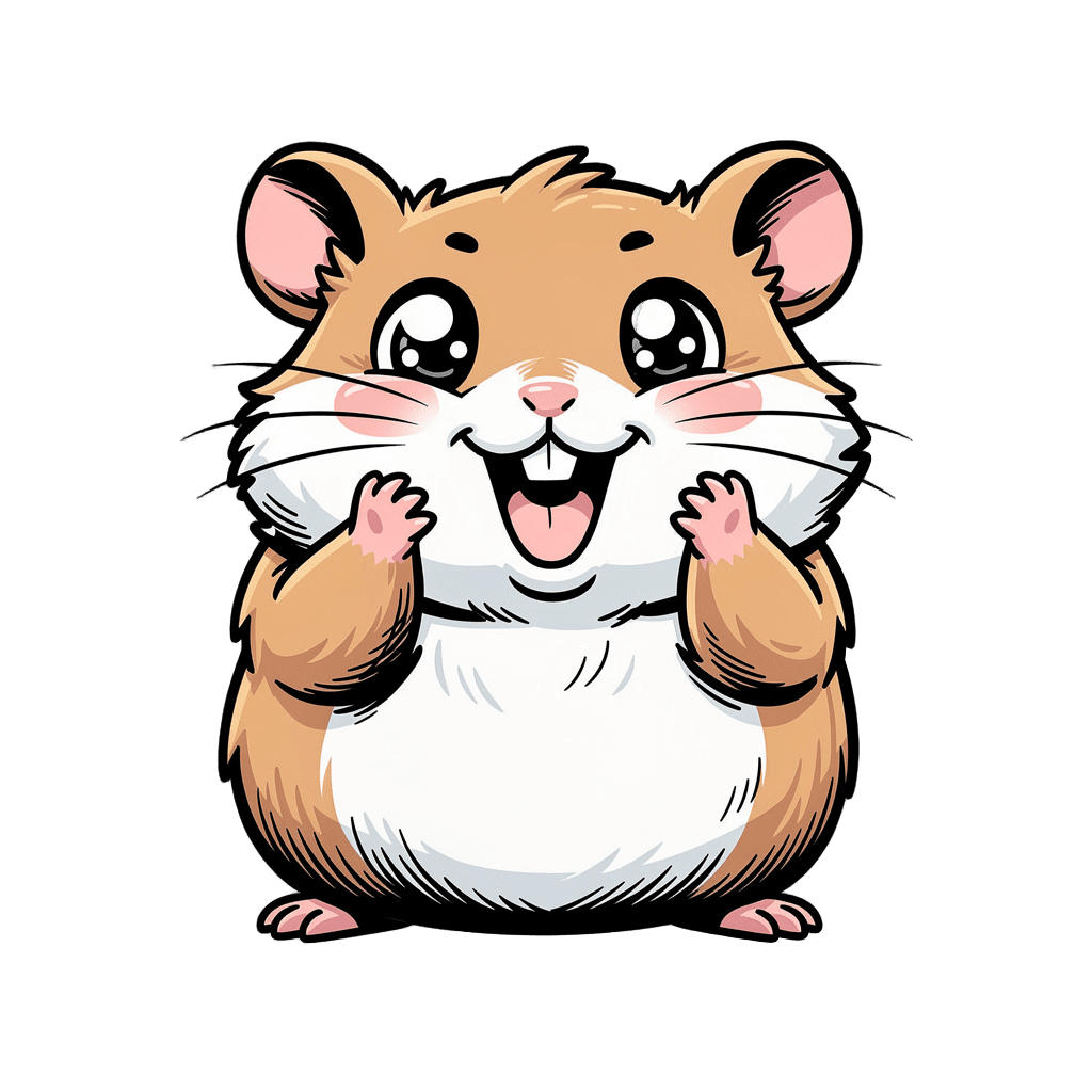 Hamster — happy Hamster Twitch emote — happy, Comic style