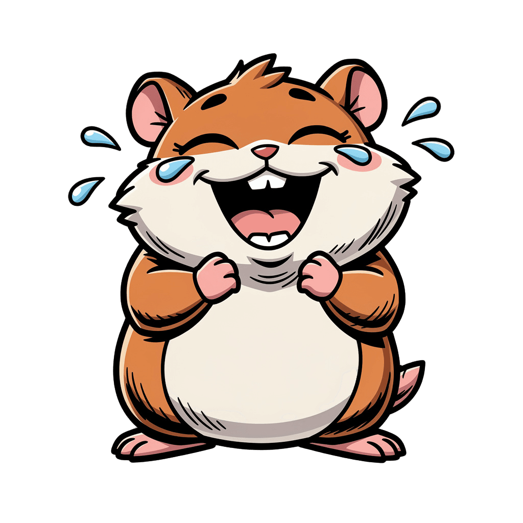 Hamster — laughing Hamster Twitch emote — laughing, Comic style