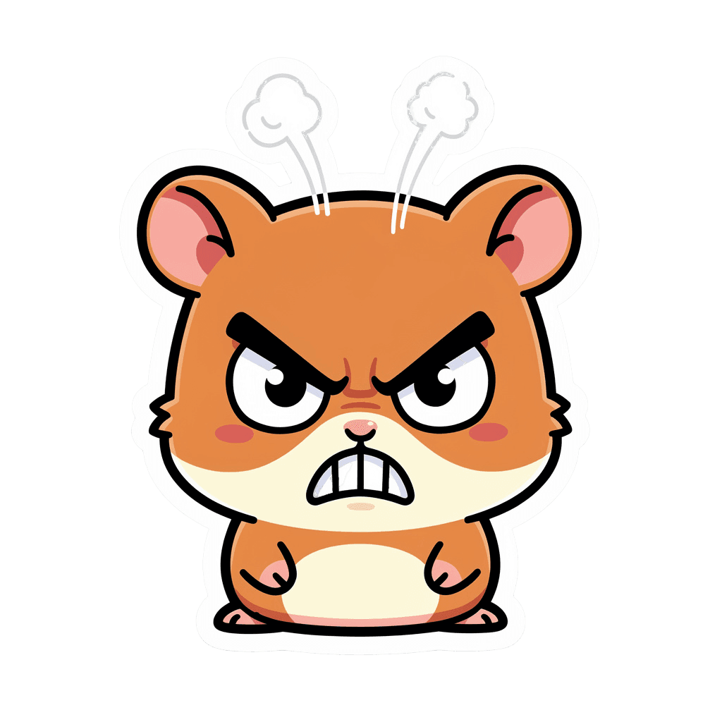 Hamster — angry Hamster Twitch emote — angry, Sticker style