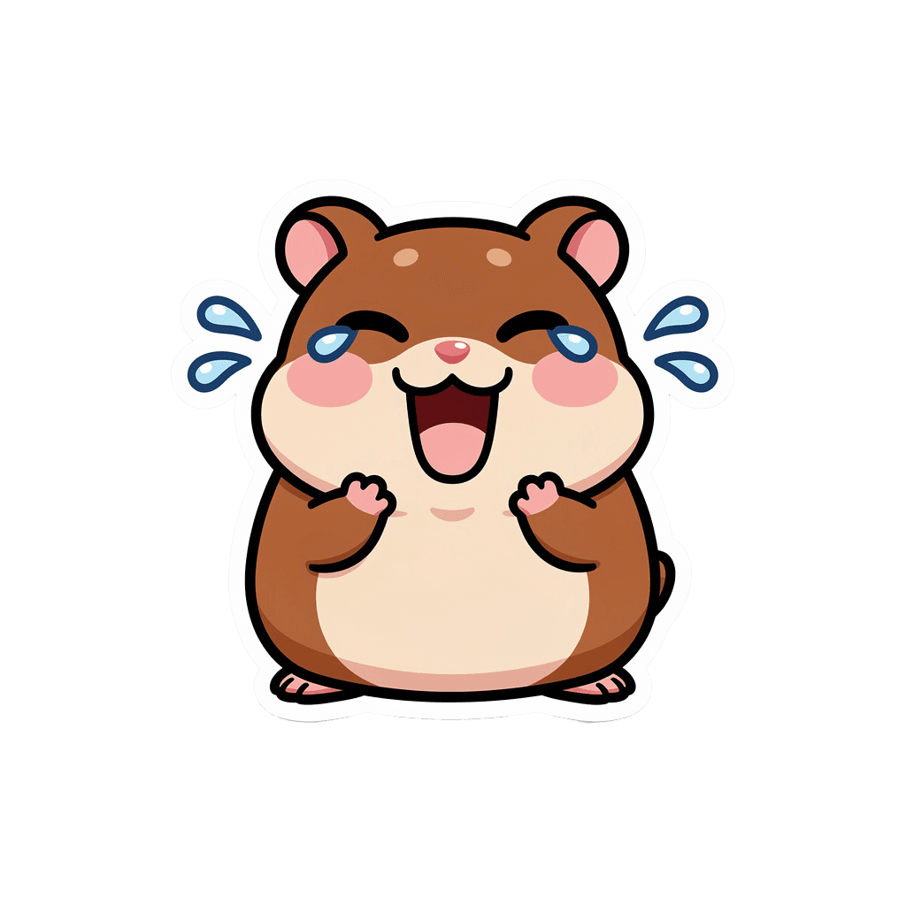 Hamster — laughing Hamster Twitch emote — laughing, Sticker style