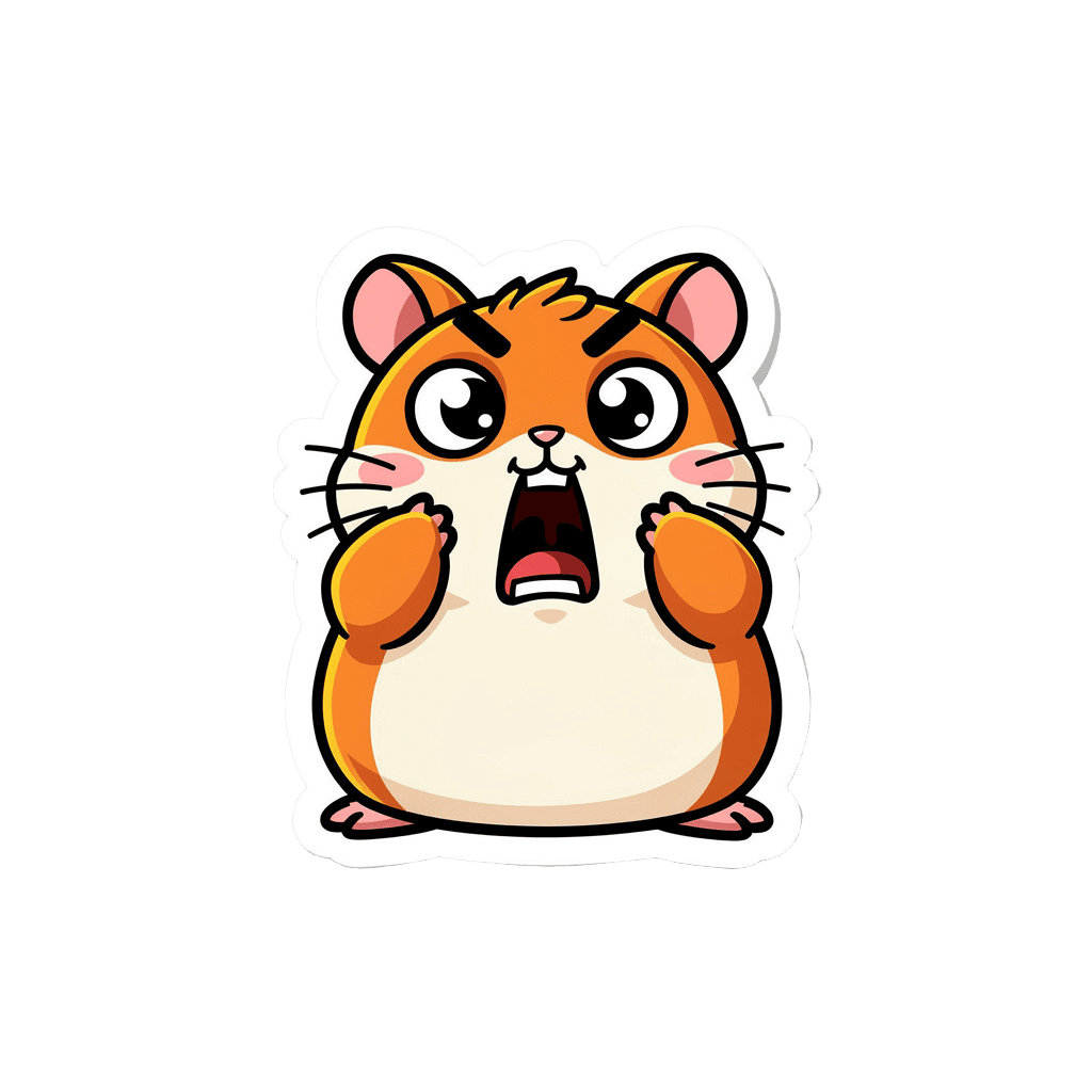Hamster — surprised Hamster Twitch emote — surprised, Sticker style