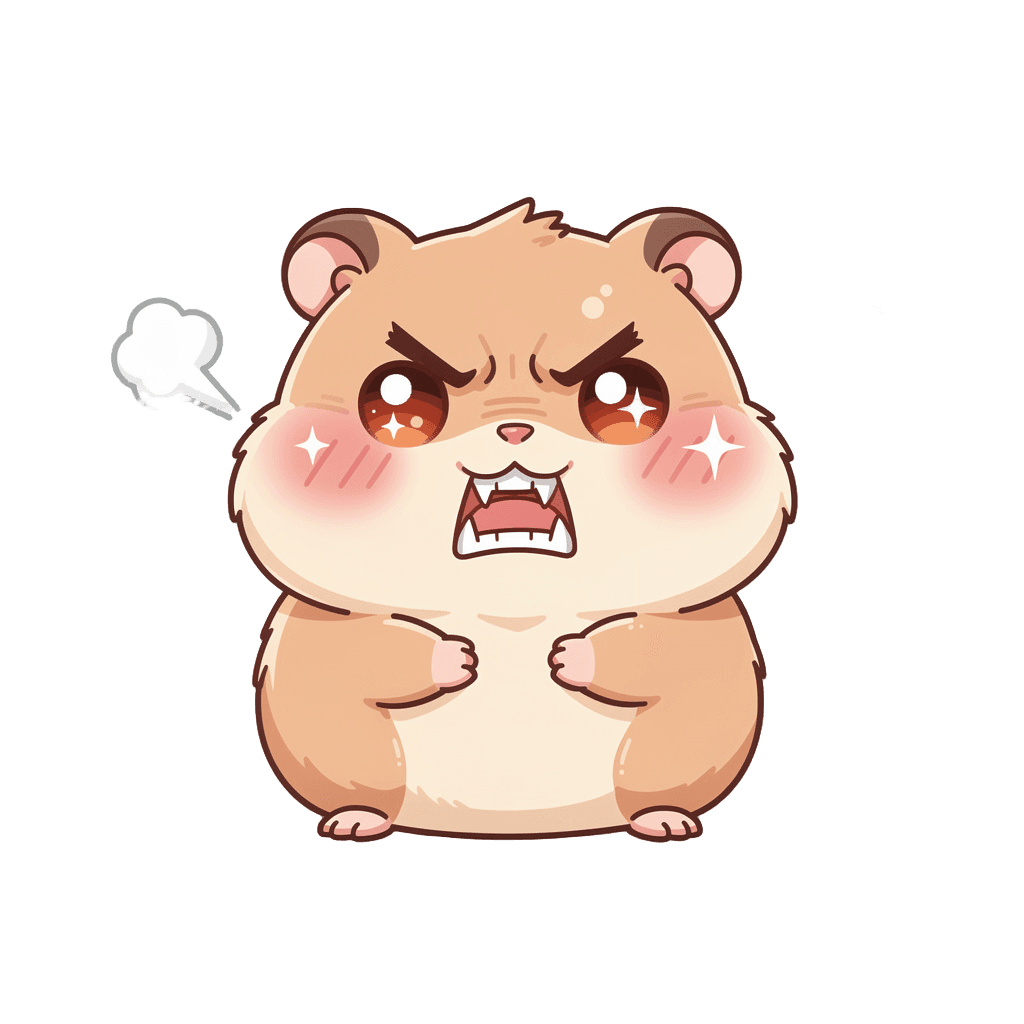 Hamster — angry Hamster Twitch emote — angry, Kawaii style