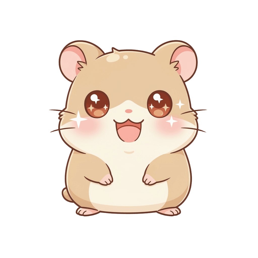 Hamster — happy Hamster Twitch emote — happy, Kawaii style