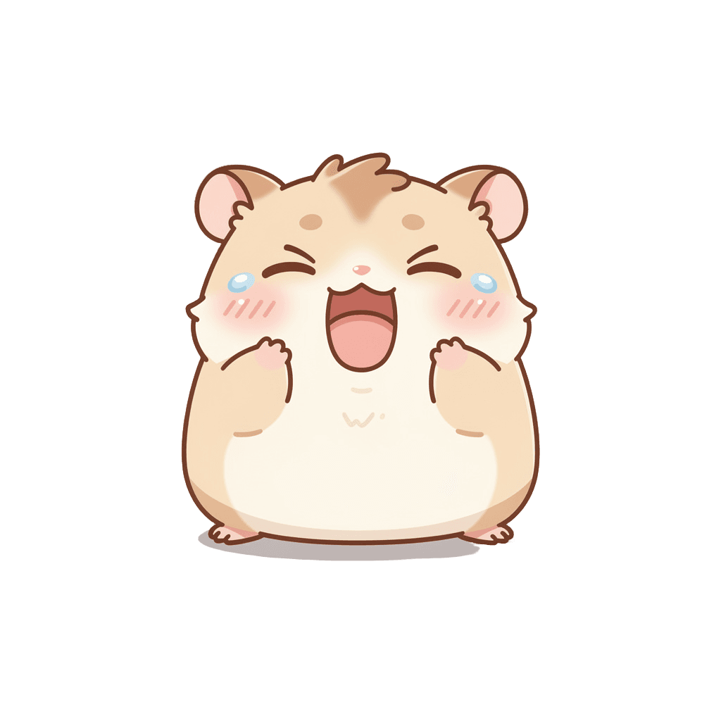 Hamster — laughing Hamster Twitch emote — laughing, Kawaii style