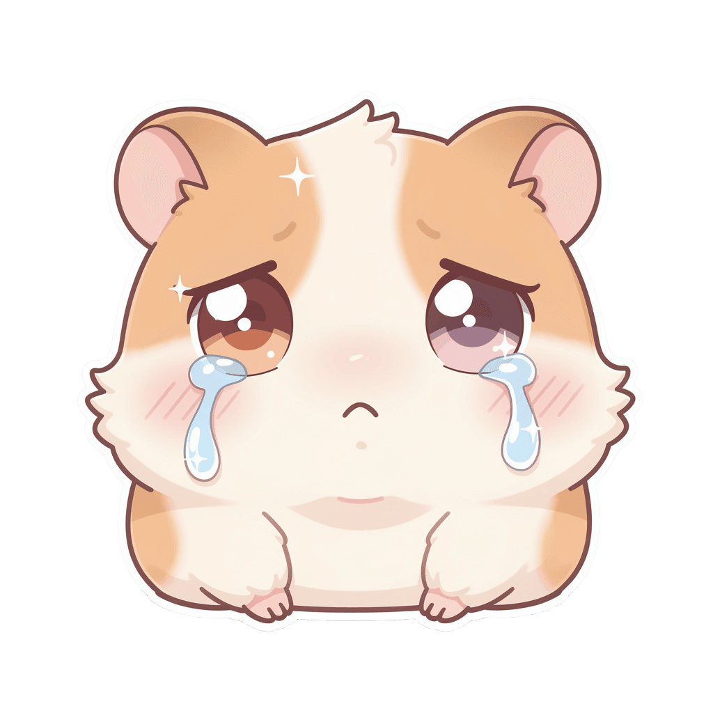 Hamster — sad Hamster Twitch emote — sad, Kawaii style