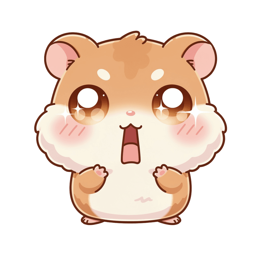 Hamster — surprised Hamster Twitch emote — surprised, Kawaii style
