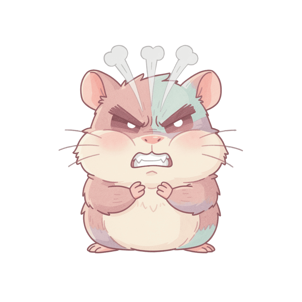 Hamster — angry Hamster Twitch emote — angry, Pastel style