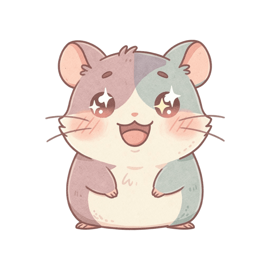 Hamster — happy Hamster Twitch emote — happy, Pastel style