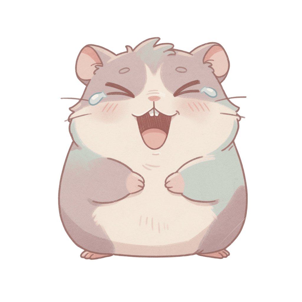 Hamster — laughing Hamster Twitch emote — laughing, Pastel style