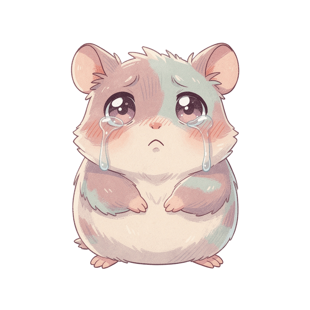 Hamster — sad Hamster Twitch emote — sad, Pastel style