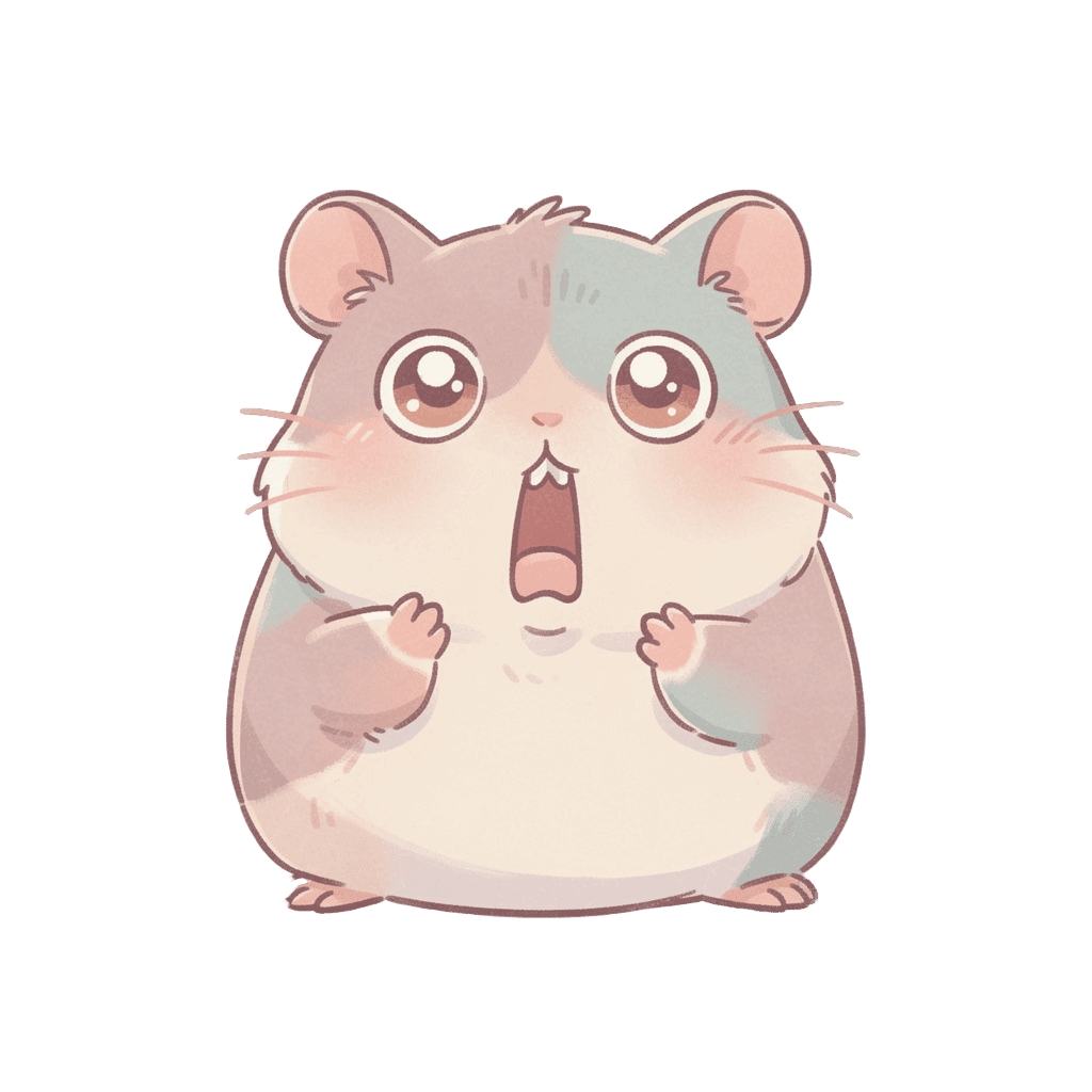 Hamster — surprised Hamster Twitch emote — surprised, Pastel style