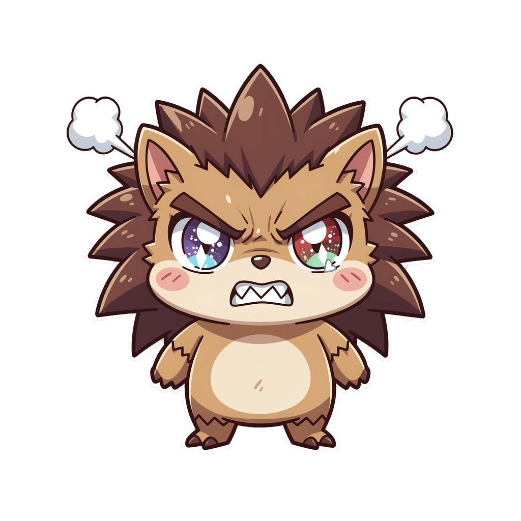 Hedgehog — angry Hedgehog Twitch emote — angry, Anime style